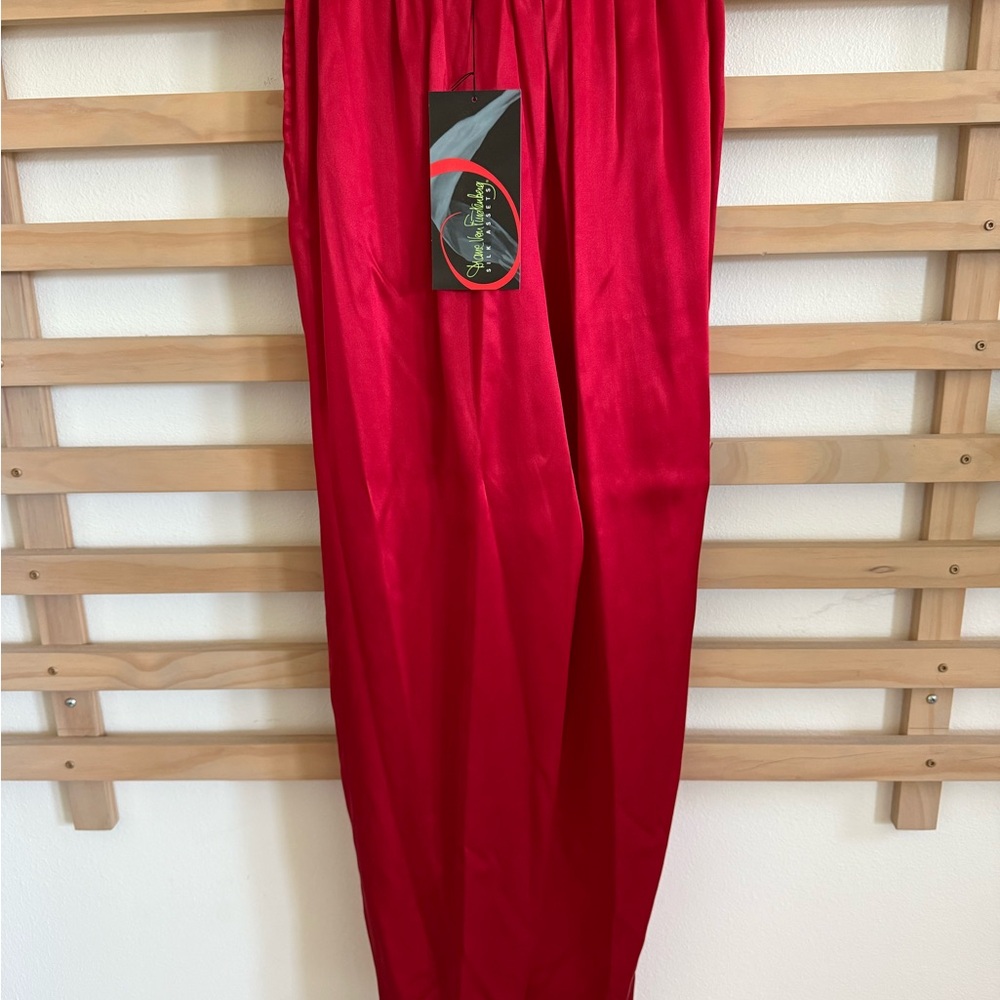 DVF Red Silk Pants